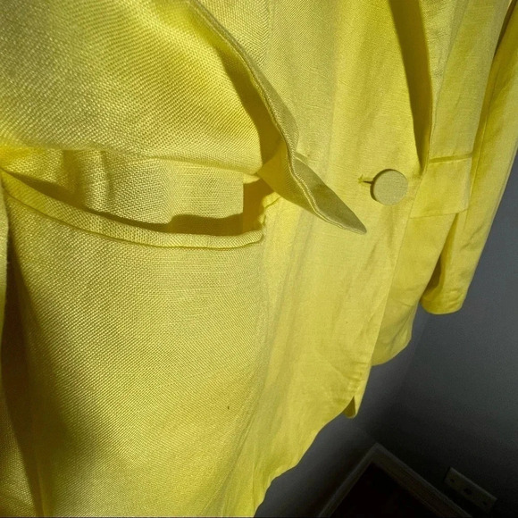 COPY - BARDOT / Revolve Summer Linen Blazer in Sunshine Front Single Button Siz… - Picture 9 of 14